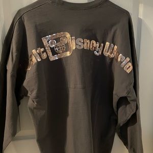 Walt Disney  Spirit Jersey Long sleeve grey tunic shirt with sequence.